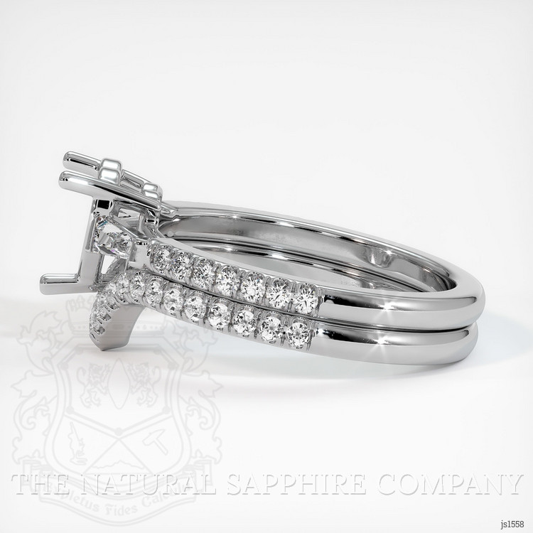 10K White Gold Three Stone Ring Setting