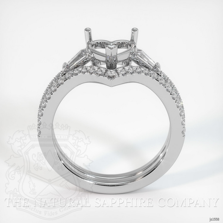 10K White Gold Three Stone Ring Setting