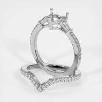 10K White Gold Three Stone Ring Setting Image
