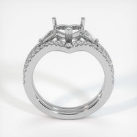 14K White Gold Three Stone Ring Setting Image
