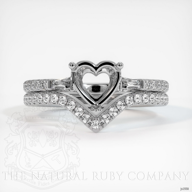 18K White Gold Three Stone Ring Setting