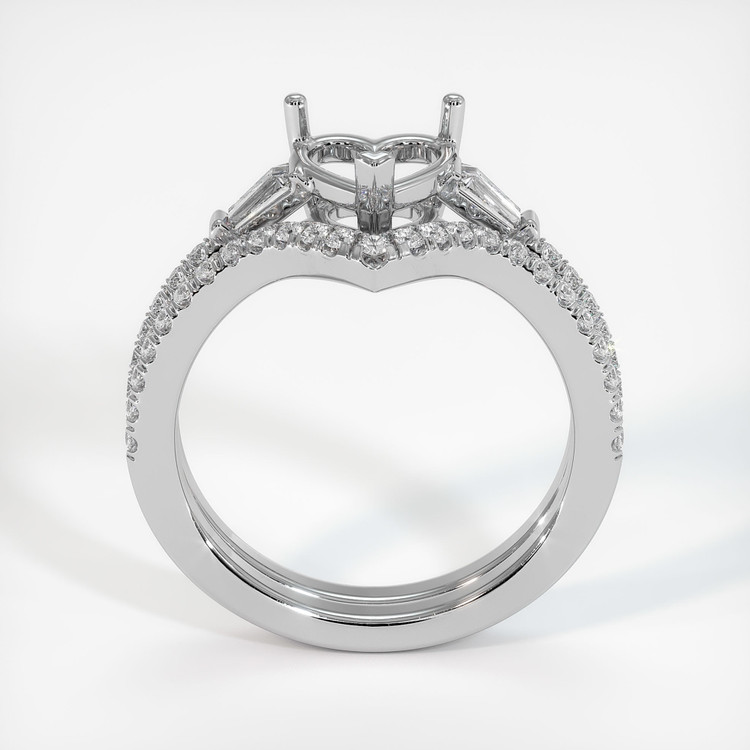 18K White Gold Three Stone Ring Setting