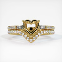 10K Yellow Gold Three Stone Ring Setting Image