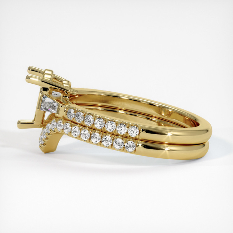 10K Yellow Gold Three Stone Ring Setting