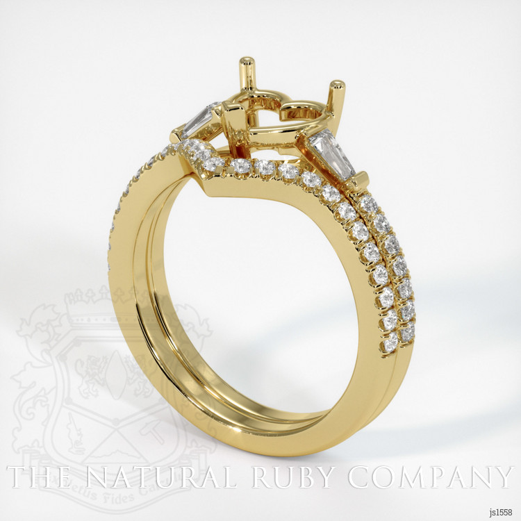 14K Yellow Gold Three Stone Ring Setting