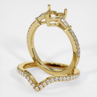 14K Yellow Gold Three Stone Ring Setting Image