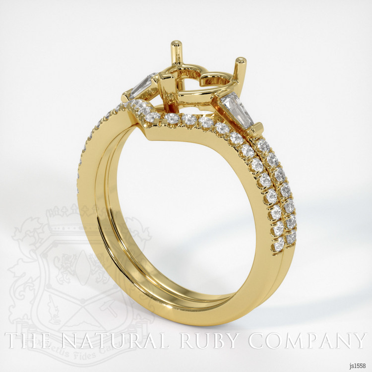 18K Yellow Gold Three Stone Ring Setting
