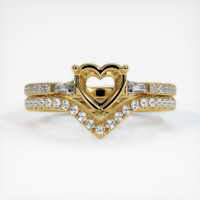 18K Yellow Gold Three Stone Ring Setting Image