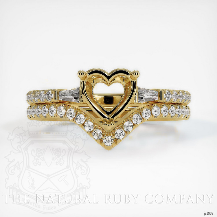 18K Yellow Gold Three Stone Ring Setting