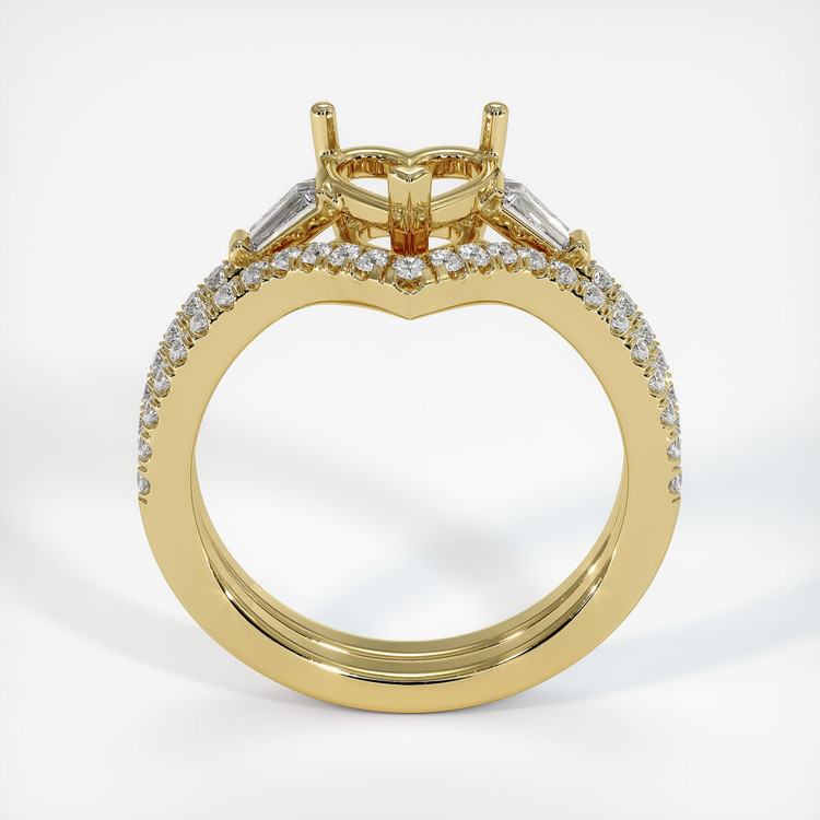 18K Yellow Gold Three Stone Ring Setting
