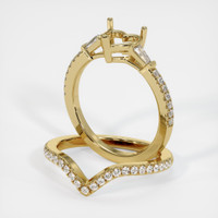 18K Yellow Gold Three Stone Ring Setting Image
