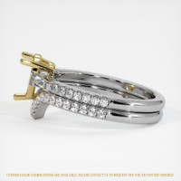 18K Yellow & White Three Stone Ring Setting Image