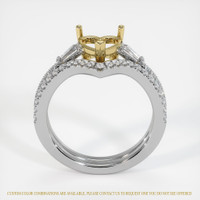 18K Yellow & White Three Stone Ring Setting Image