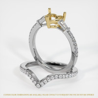 18K Yellow & White Three Stone Ring Setting Image