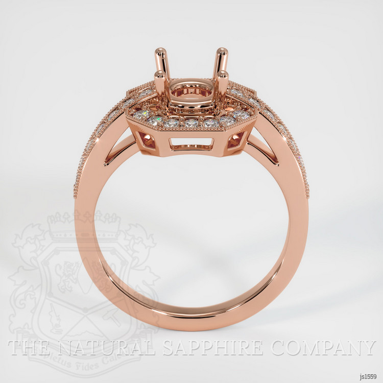 14K Rose Gold Pave Ring Setting