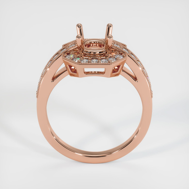 14K Rose Gold Pave Ring Setting