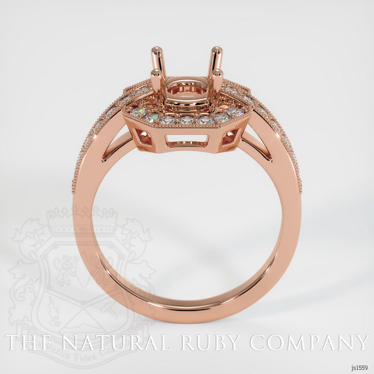14K Rose Gold Pave Ring Setting