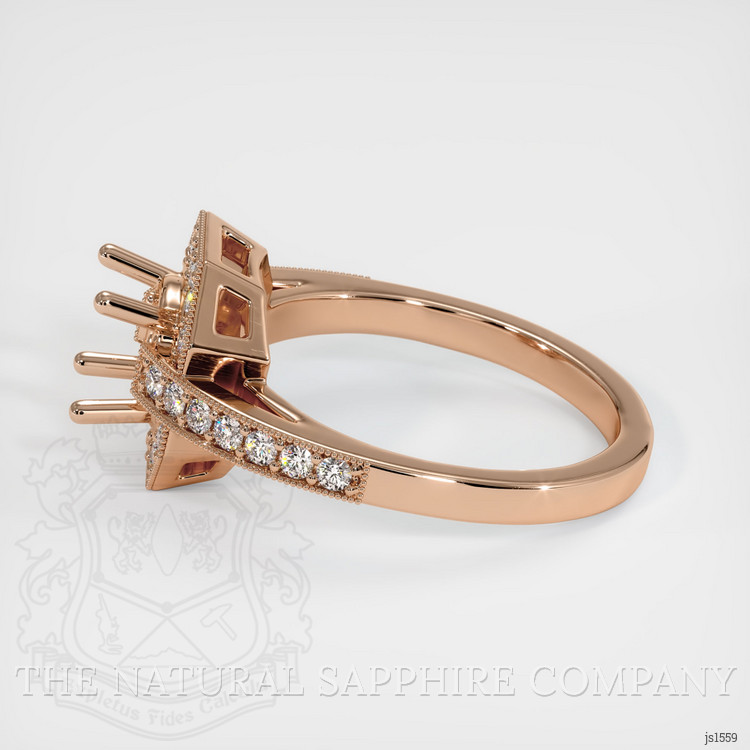 18K Rose Gold Pave Ring Setting