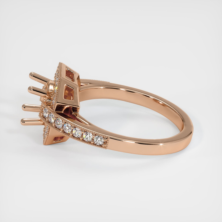 18K Rose Gold Pave Ring Setting