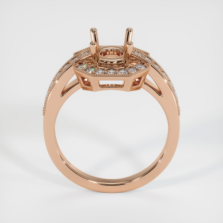 18K Rose Gold Pave Ring Setting