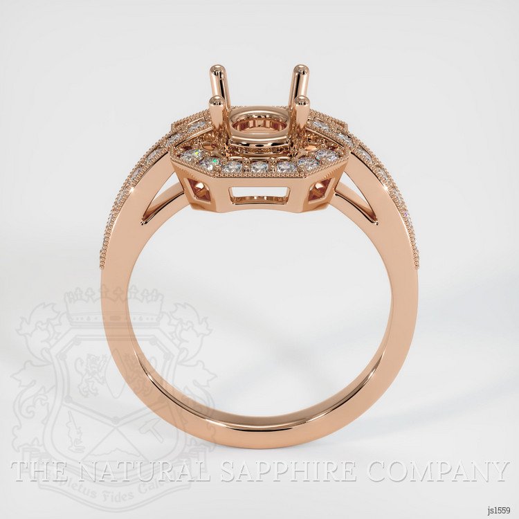 18K Rose Gold Pave Ring Setting