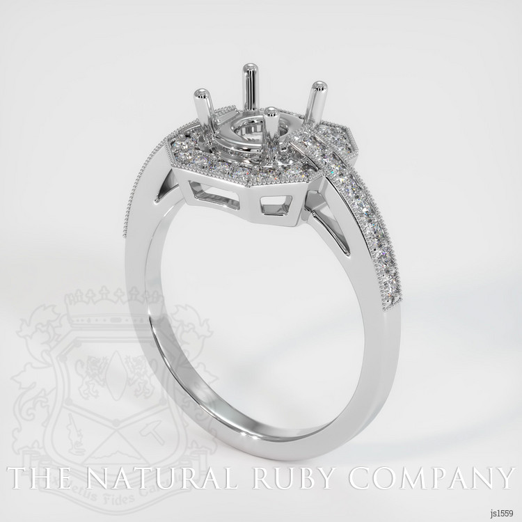 14K White Gold Pave Ring Setting