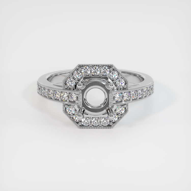 14K White Gold Antique Style Ring Setting