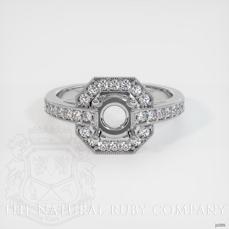 14K White Gold Pave Ring Setting