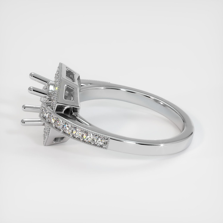 14K White Gold Antique Style Ring Setting