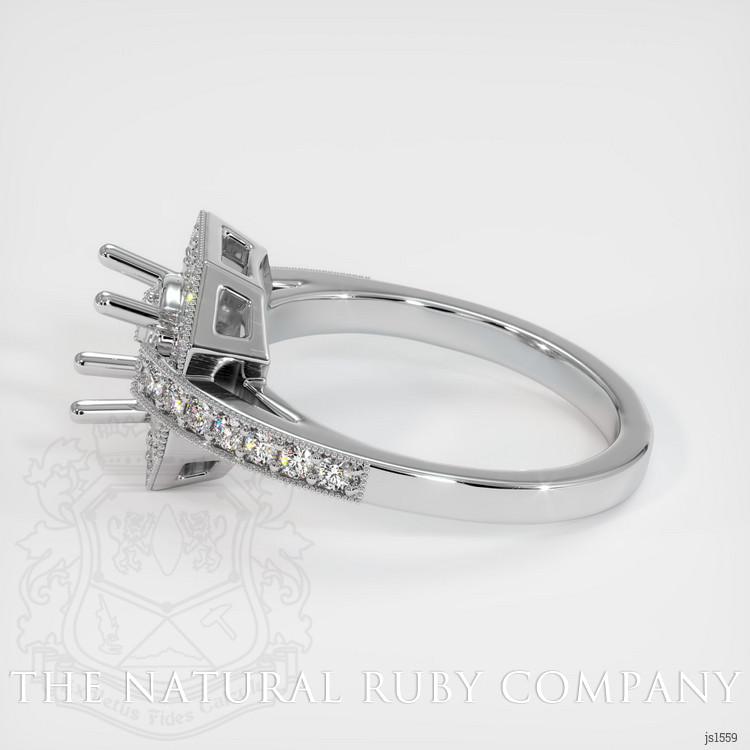 14K White Gold Pave Ring Setting