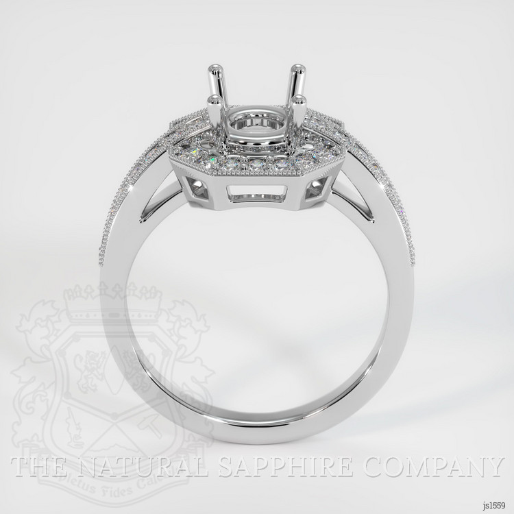 18K White Gold Pave Ring Setting