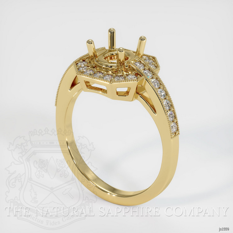 14K Yellow Gold Pave Ring Setting