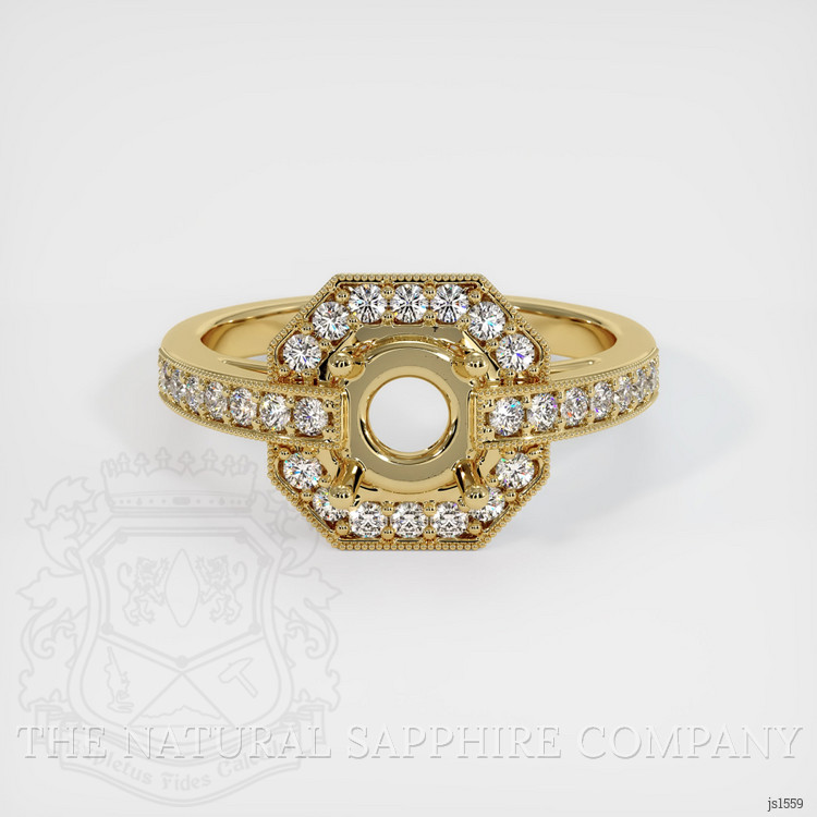 14K Yellow Gold Pave Ring Setting