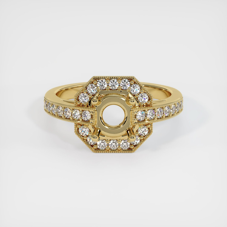 14K Yellow Gold Pave Ring Setting