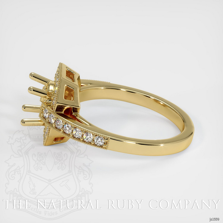 14K Yellow Gold Pave Ring Setting