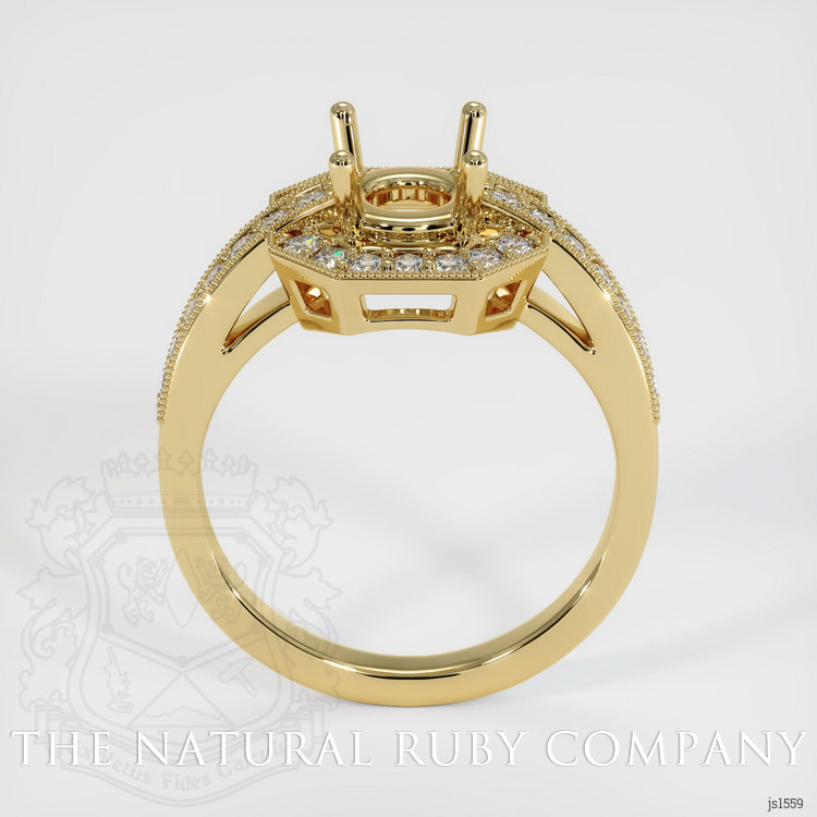 14K Yellow Gold Pave Ring Setting