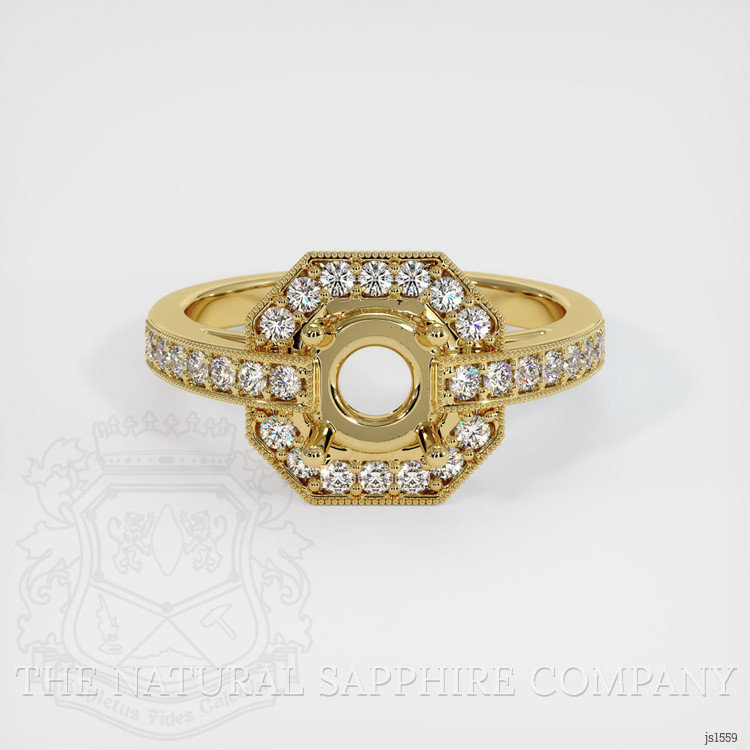 18K Yellow Gold Pave Ring Setting