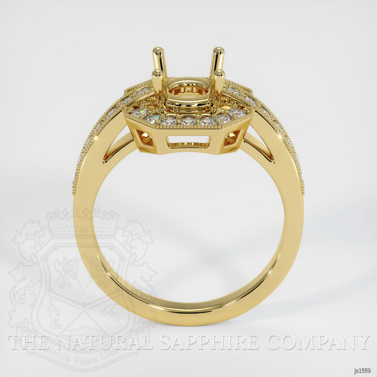 18K Yellow Gold Pave Ring Setting