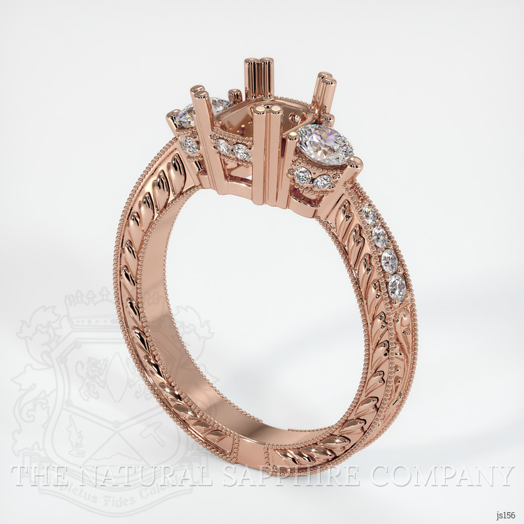 Antique Style Orangish Red Ruby Ring 5.46 Ct., 14K Rose Gold