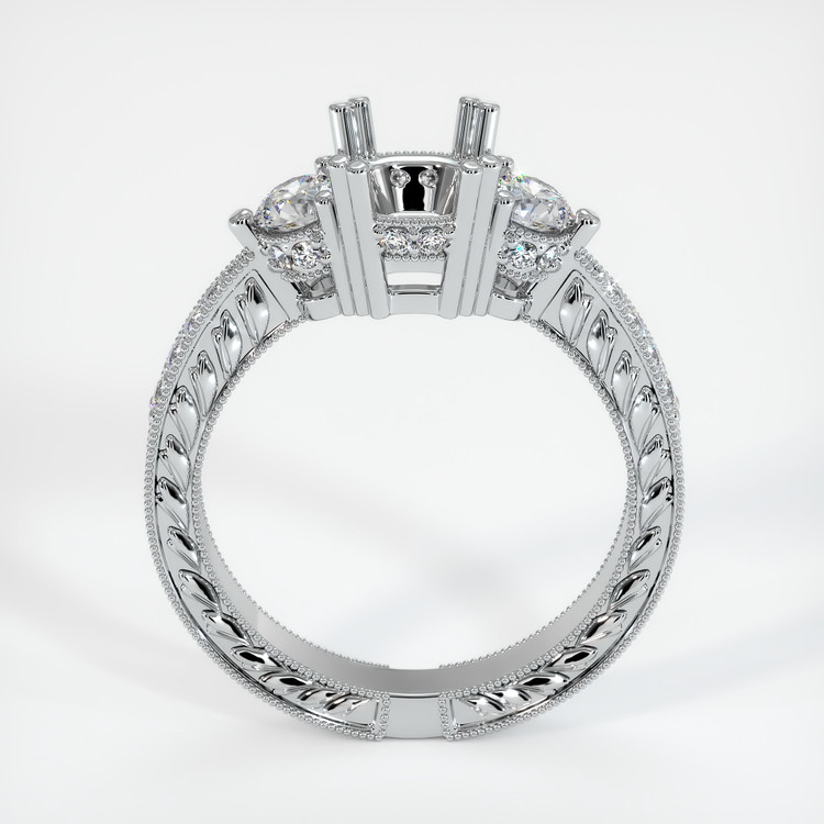 10K White Gold Antique Style Ring Setting