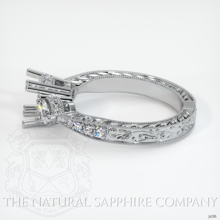 14K White Gold Antique Style Ring Setting