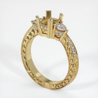 Antique Style Bluish Green Sapphire Ring 2.03 Ct., 14K Yellow Gold Combination Setting