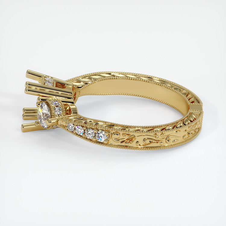 14K Yellow Gold Antique Style Ring Setting