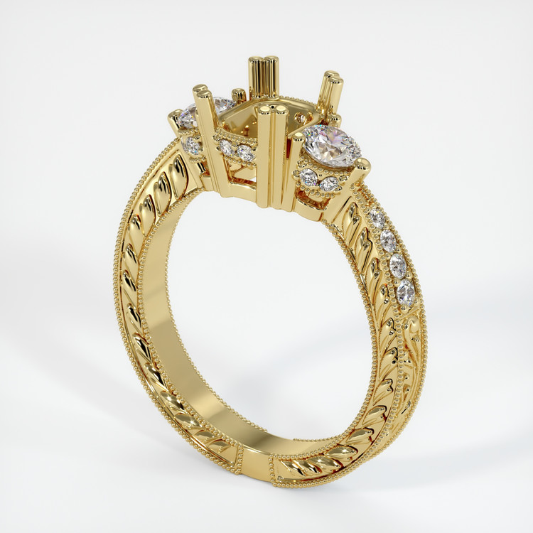 18K Yellow Gold Antique Style Ring Setting