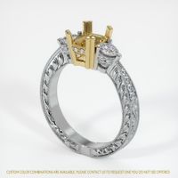 14K Yellow & White Antique Style Ring Setting Video