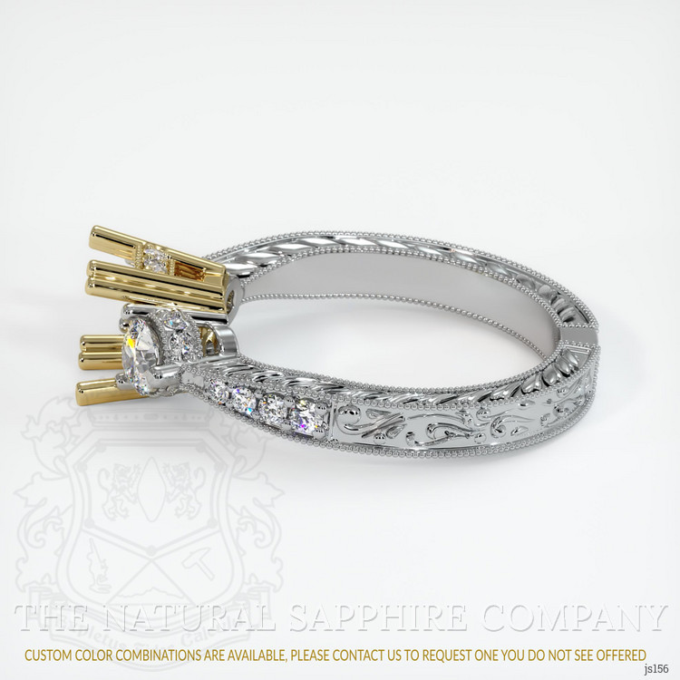14K Yellow & White Antique Style Ring Setting
