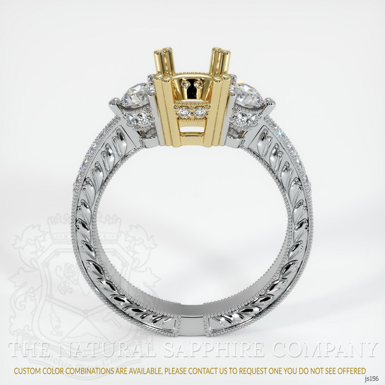 14K Yellow & White Antique Style Ring Setting