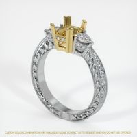 18K Yellow & White Antique Style Ring Setting Video