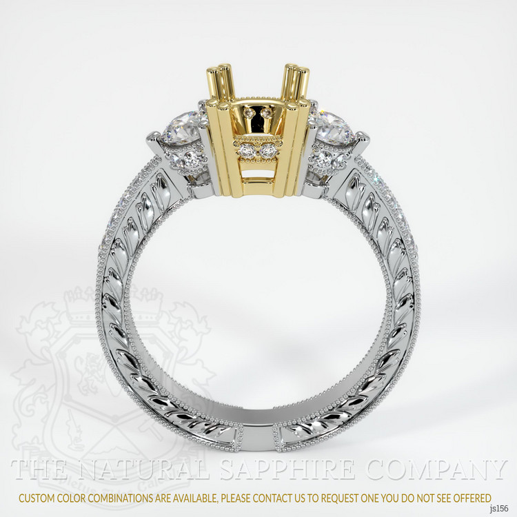 18K Yellow & White Antique Style Ring Setting