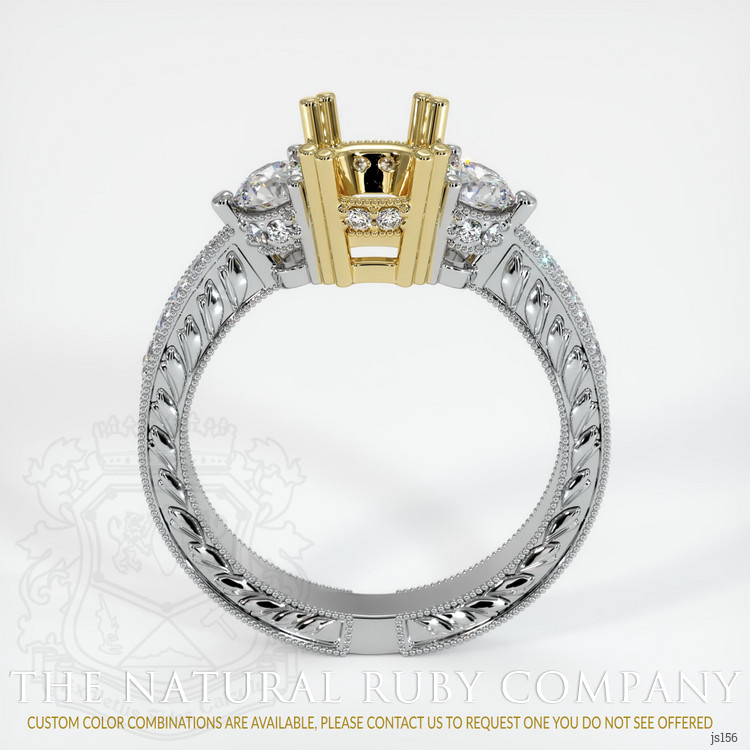 18K Yellow & White Antique Style Ring Setting